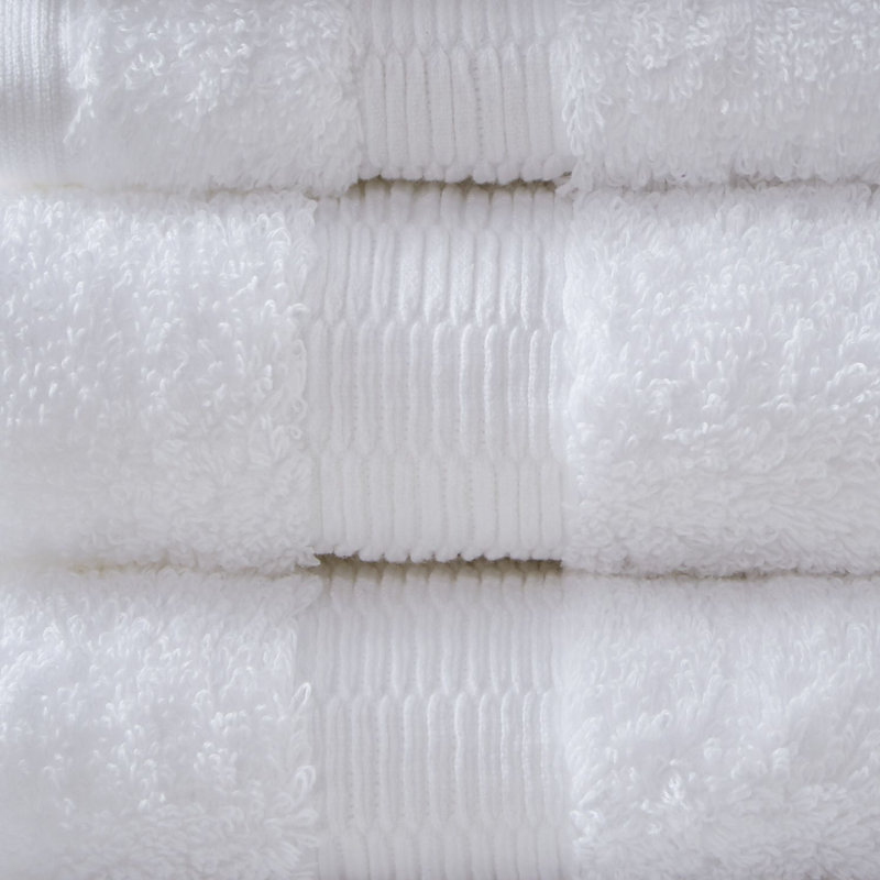 Ensemble de serviettes 6 pièces 100% coton de qualité égyptienne Luce, Blanc