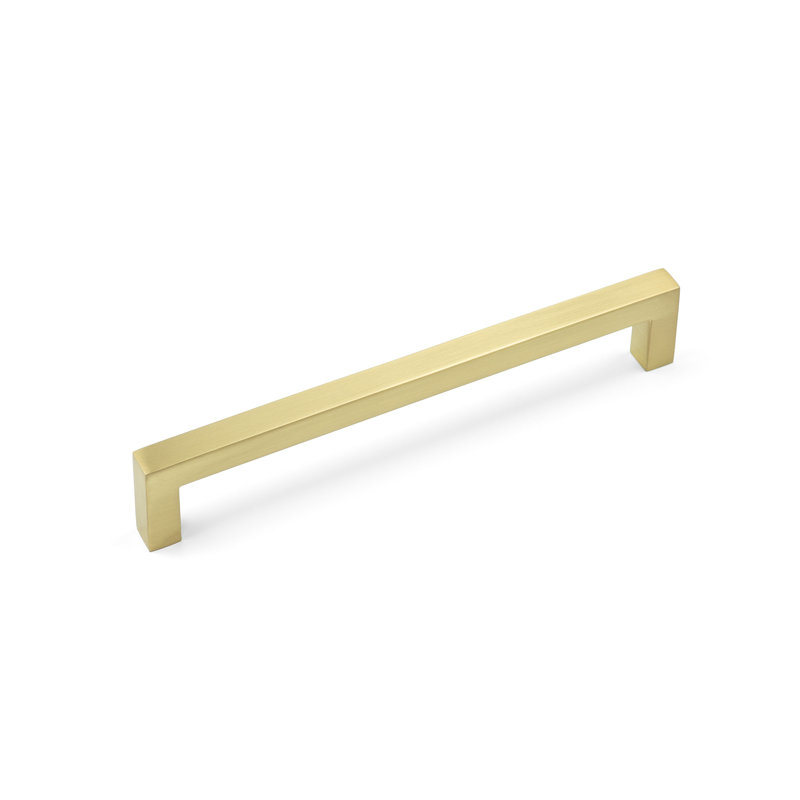 Satin Brass Slim Squared D-Bar Handles , 160mm