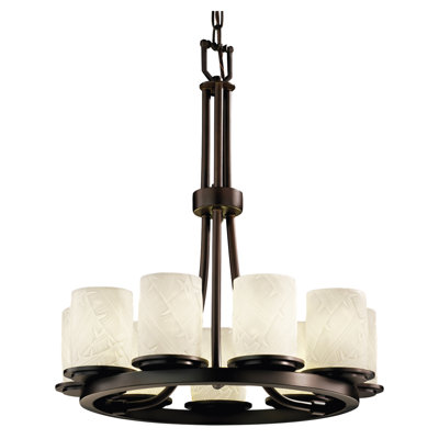 Donatello 9 - Light Dimmable Wagon Wheel Chandelier