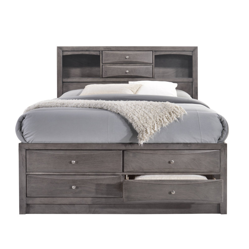 Grand lit de rangement Monette, Queen