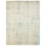 New Indian Dalia Wool And Silk On Cotton 9Ft1inx12ft Taupe