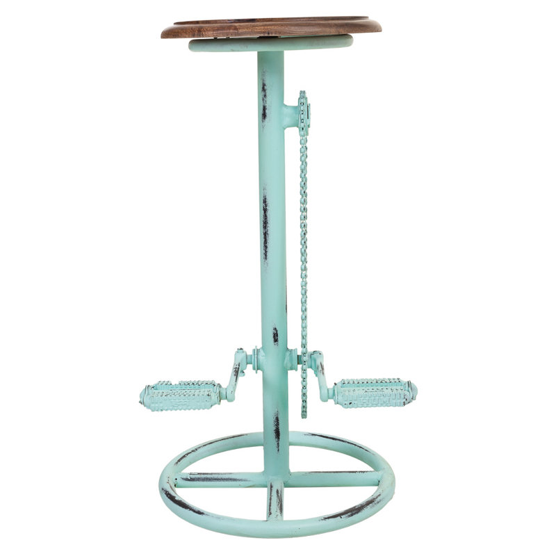 Paso Robles Counter Stool with Metal Frame, Brown, Blue