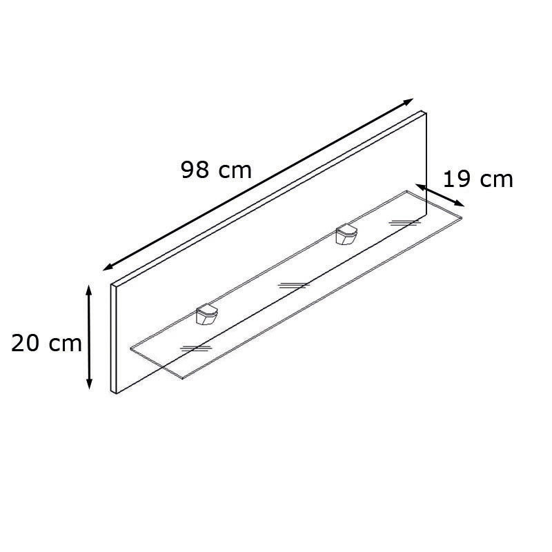 Mccloskey Floating Shelf, Avola Anthracite, 20cm H x 146cm W x 19cm D
