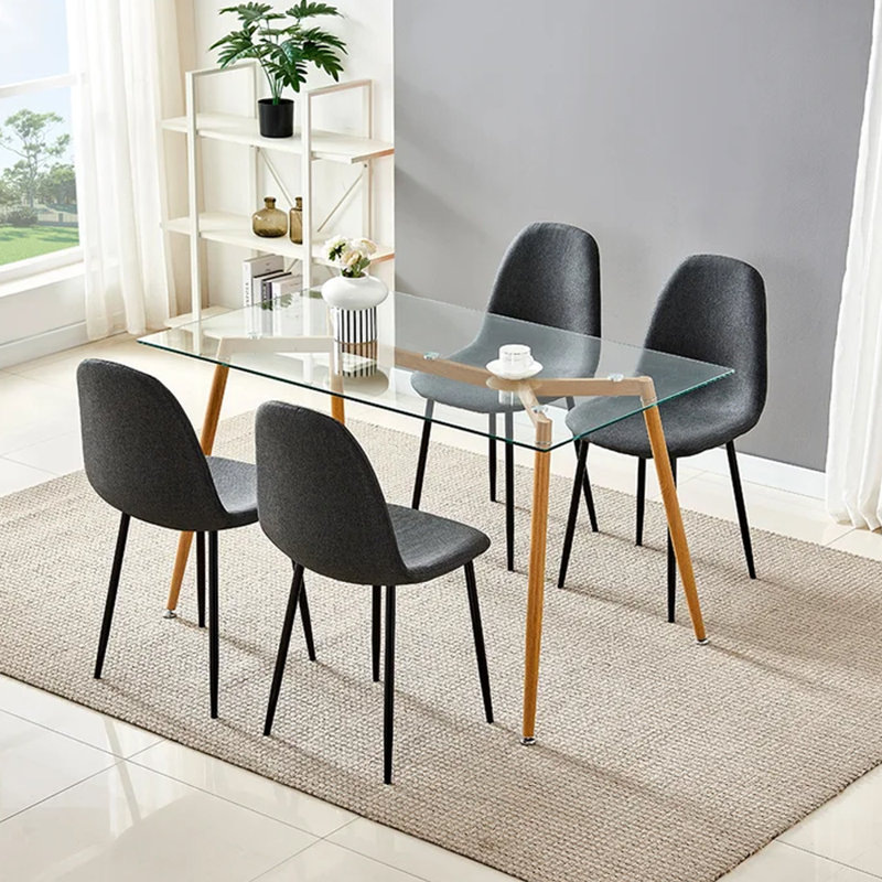 Ensemble de salle à manger rectangulaire Calvete L 52 po x l 33 po, Gris