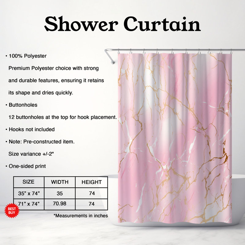 Blush Texture - Premium Shower Curtain 149, 74"H x 71"W