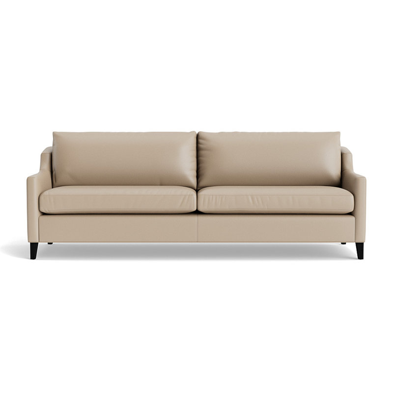 Canapé Gigi No Skirt en cuir 105, 35" H x 105" W x 36" D, Noir, Greenwich Performance Leather - Taupe