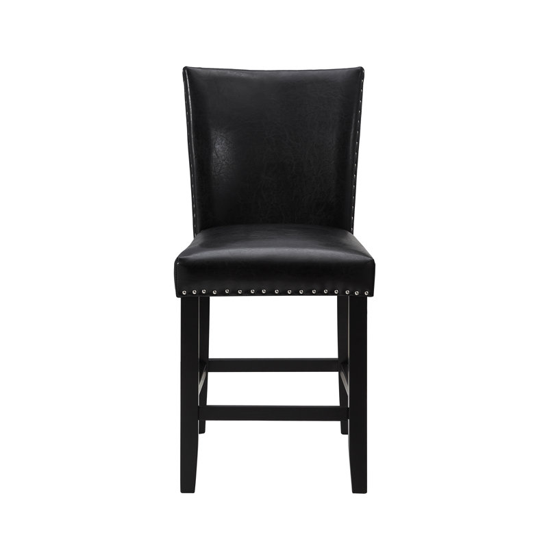 Fauteuil d'unité centrale rembourré à hauteur de comptoir 2 pièces avec repose-pieds chromé, Beige