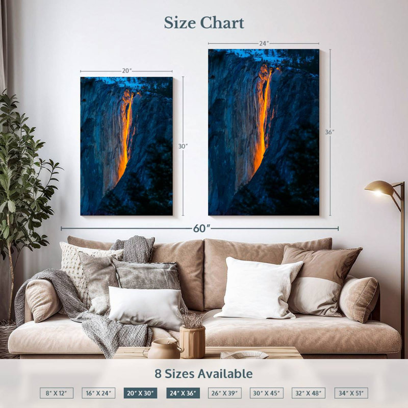 Alvord Fiery Horseetail Fall, H 36 po x l 24 po