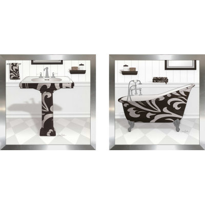 « black damassé sink », ensemble de 2 reproductions d’art