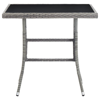 Square Glass Metal Outdoor Dining Table - 80 cm W 80 cm D