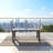 44" X 22" All-Weather Aluminum Outdoor Gray Coffee Table With Tempered Glass Top