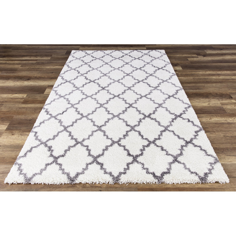Tapis gris à poils longs Bergelt, Rectangle 5 pi 3 po x 7 pi 7 po