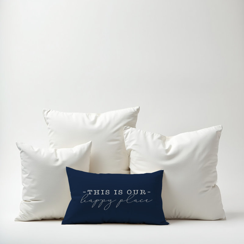 Outdoor Reversible Throw Pillow, Navy