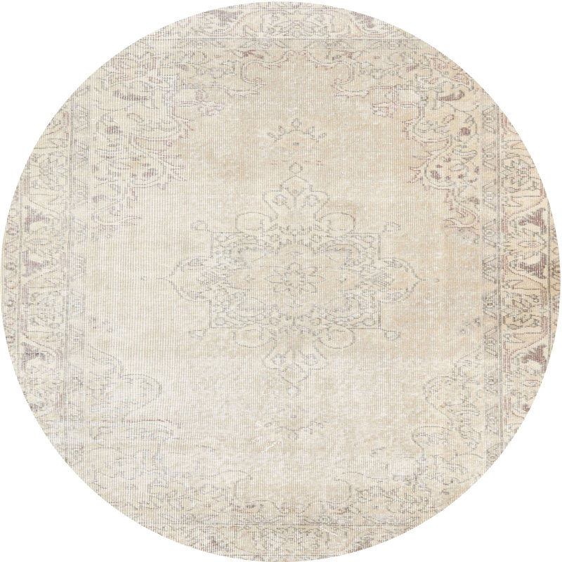 Tapis traditionnel 100% lavable à la machine 3737, Rond 3 pi