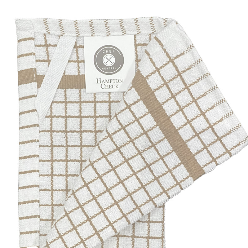 Cotton Checkered Dish Cloth Kitchen Towel, Beige