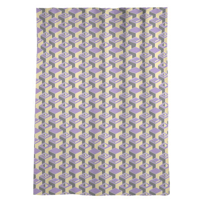Classic Skyscrapers Geometric Sheer Rod Pocket Single Curtain Panel