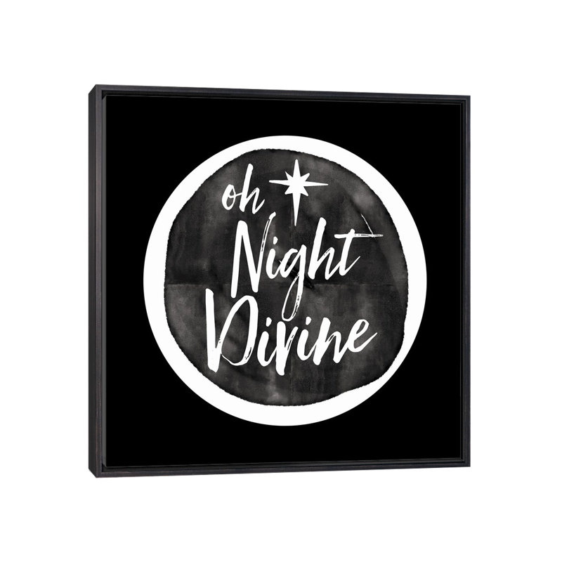 «Oh Night Divine», reproduction d'art sur toile encadrée, H 26 po x l 26 po, Cadre flottant sans passe-partout, Noir patiné