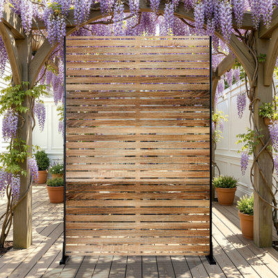 Metal Privacy Panel Set, 4’W x 6’H – Freestanding or Wall-Mount, Outdoor Privacy Screen for Indoor & Outdoor Use