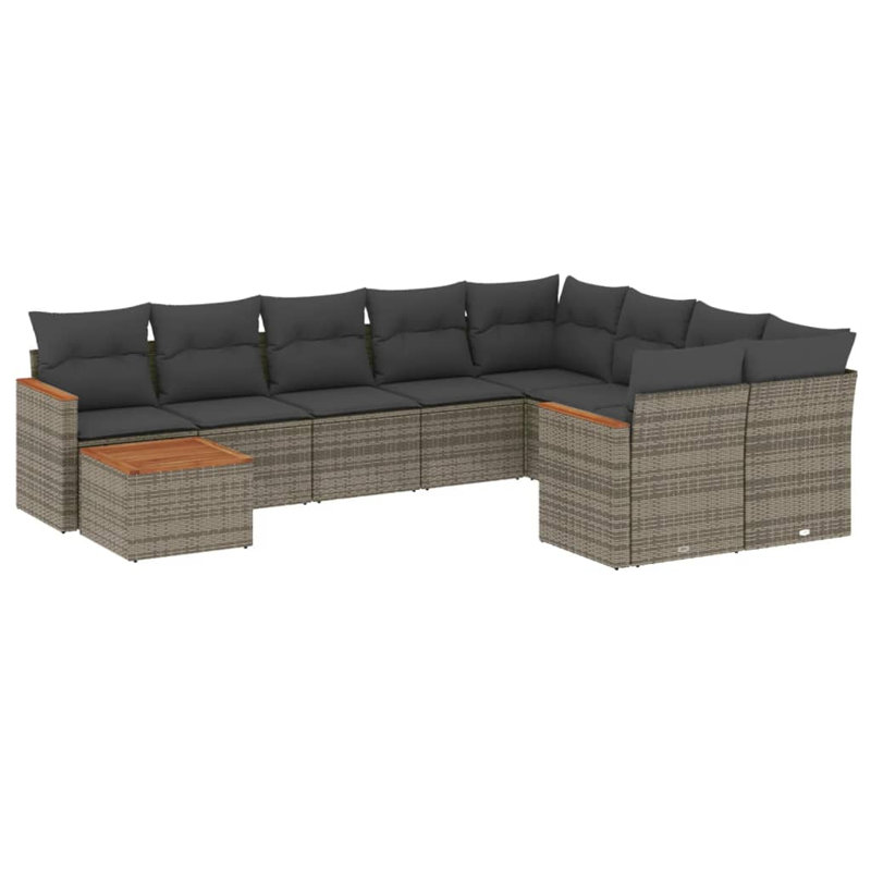 Vidaxl Garden Sofa Set, Gray Cushion/Gray Frame