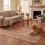 Tapis Tidal traditionnel audacieux de style persan, orange, ivoire, or, vert et gris, lavable à la machine, antidérapant, à poils courts, pour l'intérieur et l'extérieur, adapté aux animaux domestiques, idéal pour le salon, la chambre, la salle à manger, l'entrée, le couloir ou le bureau.-536174448