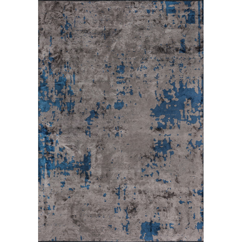 Rapture Gray/Blue Abstract Luxury Area Rug, Rectangle 7'10" x 11'2"