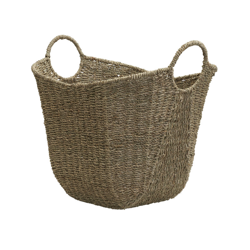 Scoop Basket with Handles, Natural - Seagrass