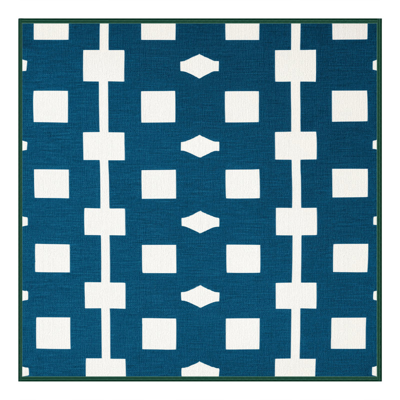 Machine Washable Trellis Green Area Rug, Carré 8 pi