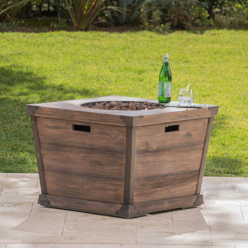 Table de foyer d'extérieur au propane en béton H 23,75 po x l 32 po Coomes