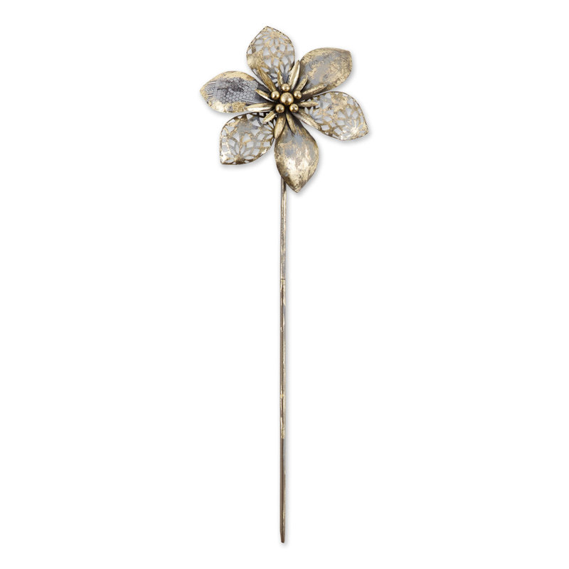 Petit piquet de jardin à petites fleurs | Art miniature de jardin en métal