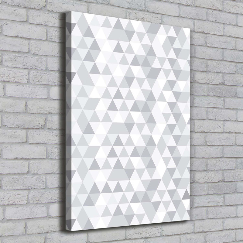 Grey Triangles - Wrapped Canvas Print