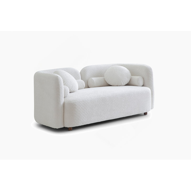 Canapé de luxe moderne et luxueux pour le salon, canapé-lit rembourré beige clair pour bureau à domicile, 2 places