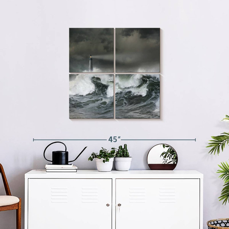 Alvord Turbulent Seas Lighthouse, 26" H x 26" W
