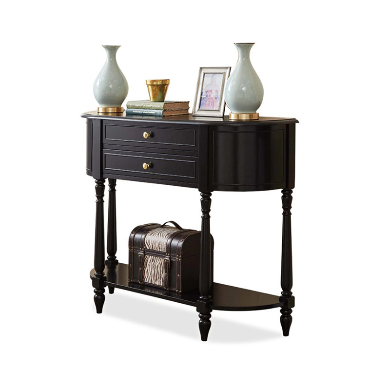 Black Solid Wood Console Table