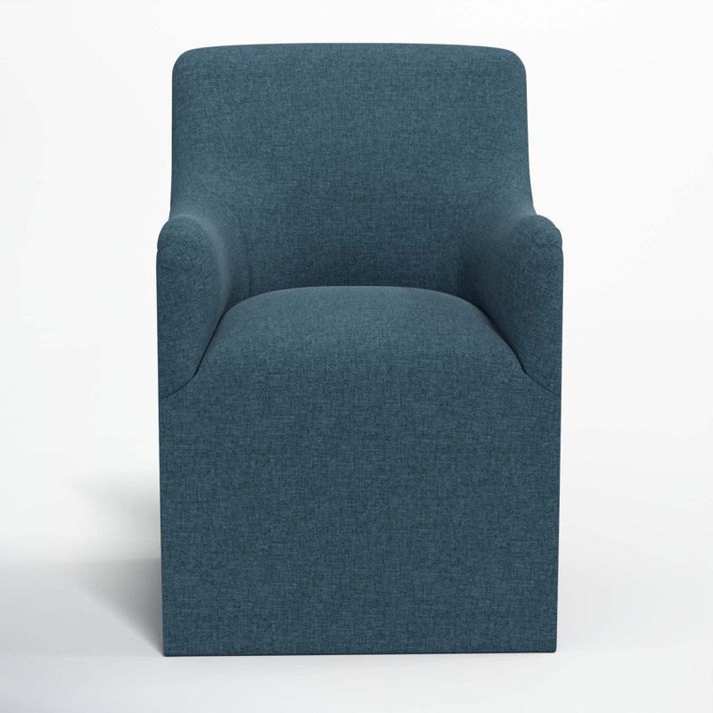 Howth 20.75'' H Upholstered Armchair, Zuma Navy Textured Linen