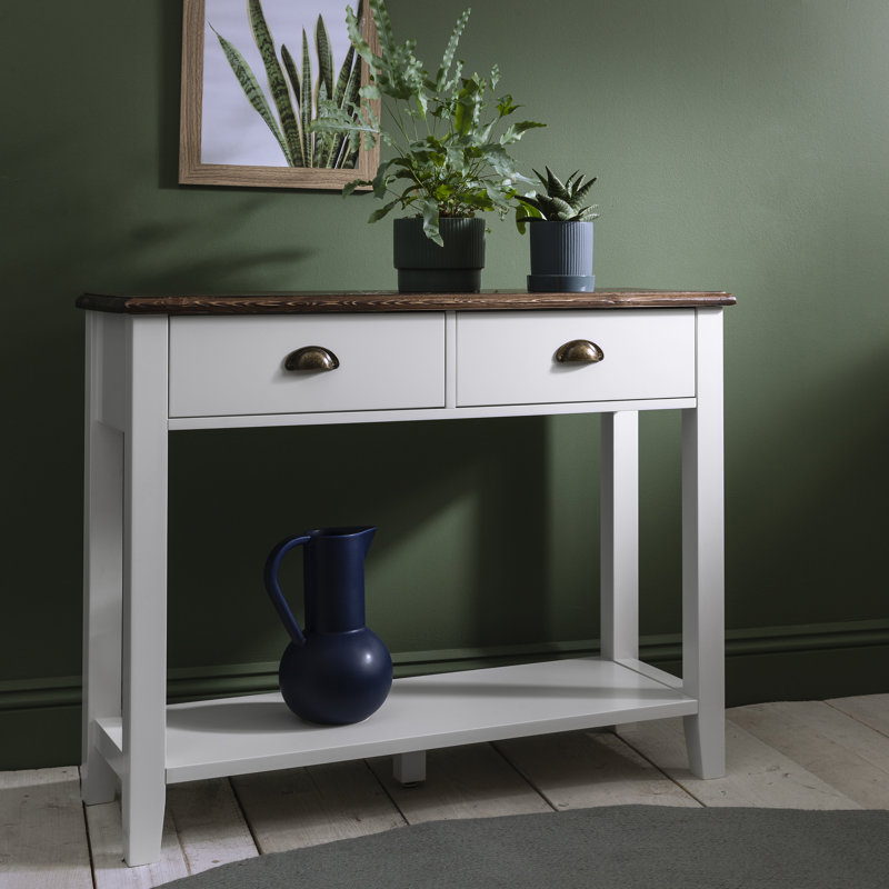 Hendrickson 97cm Solid Wood Console Table, White