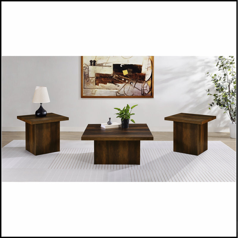 Ensemble de tables basses 3 pièces Dark Pine