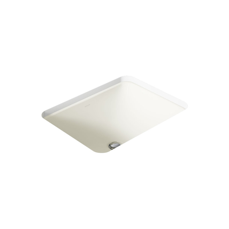Caxton Kohler Rectangle 20-1/4" Undermount Bathroom Sink with Overflow, Biscuit