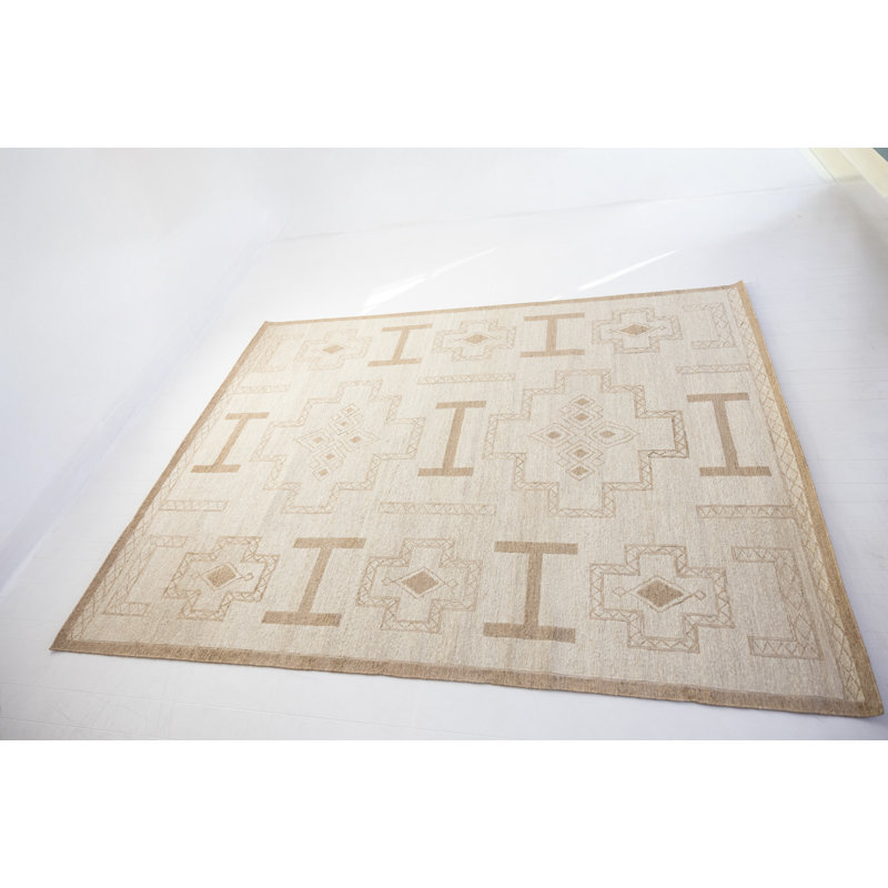 Paloma Hand Knotted Jute / Sisal Geometric Area Rug, Rectangle 6' x 9'