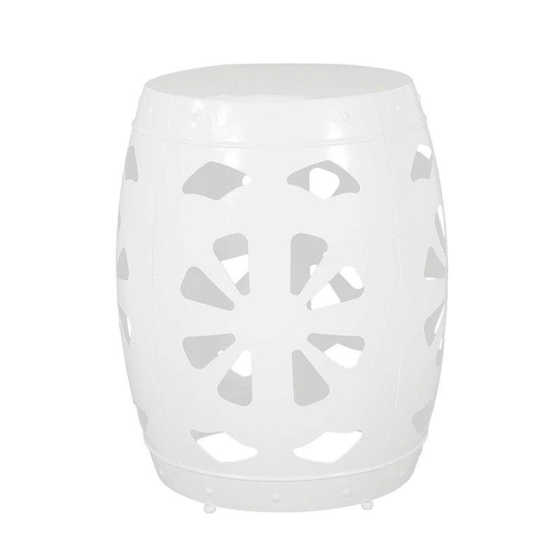 Metal End Table -Large, White