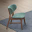 Chaise d'appoint rembourrée verte et noyer-171565597