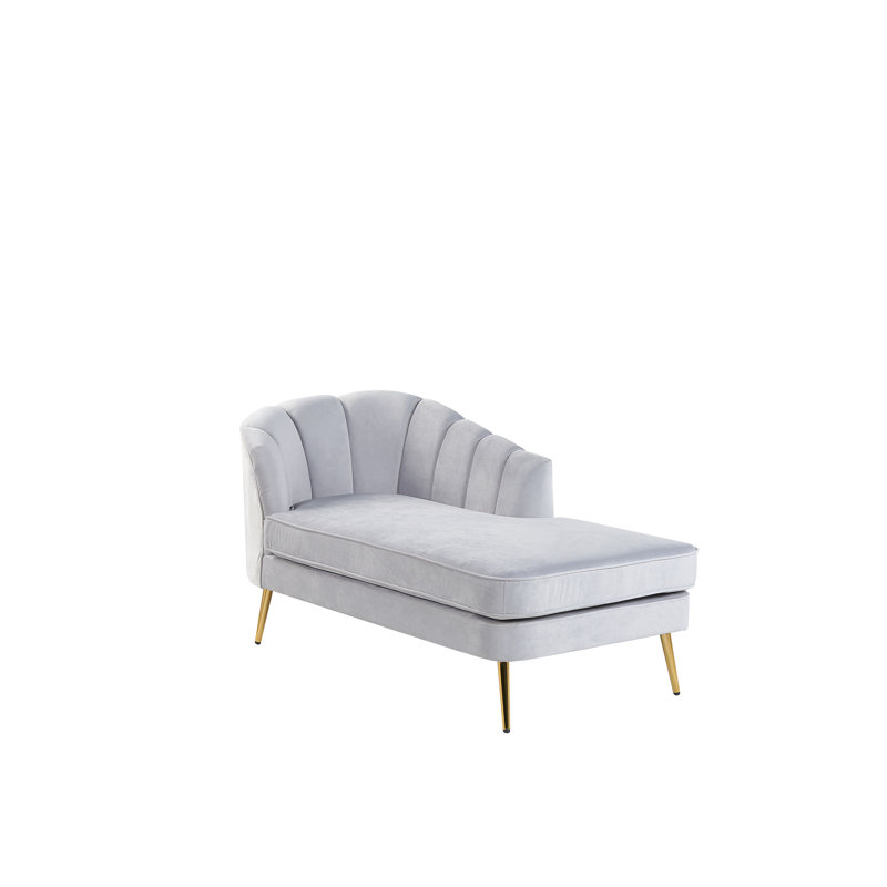 Baskerville Velvet Chaise Lounge, Grey