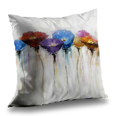 Colorful Flowers Throw | Romantic Floral – Throw Pillow Cover Only, Double-Sided Print, Insert Not Included