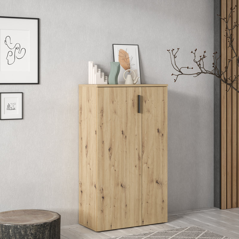 Shoe Storage Cabinet, Oak Wood