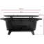 Barbecue ovale en fonte Hibachi, barbecue portatif au charbon avec évent réglable, grille amovible et porte avant, barbecue de camping extérieur, noir