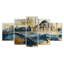 «Blue City», art mural bleu sur toile