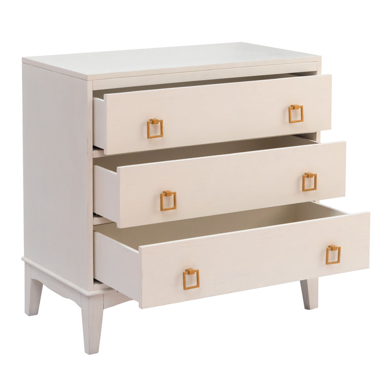 Jackson 3-Drawers Cabinet In Antique White, Antique White