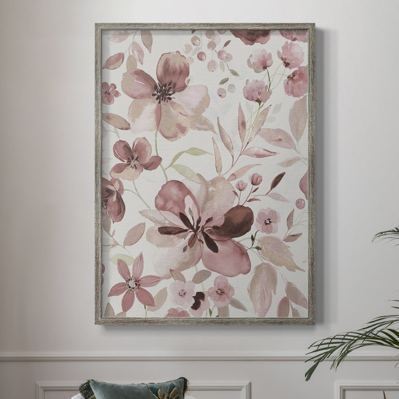 «Shimmering Blush II», reproduction encadrée - bois massif 49708, H 11 po x l 9 po
