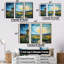 Blue Calm Windmill Meadows - Wind Turbines, art mural-1136199663-1136199648