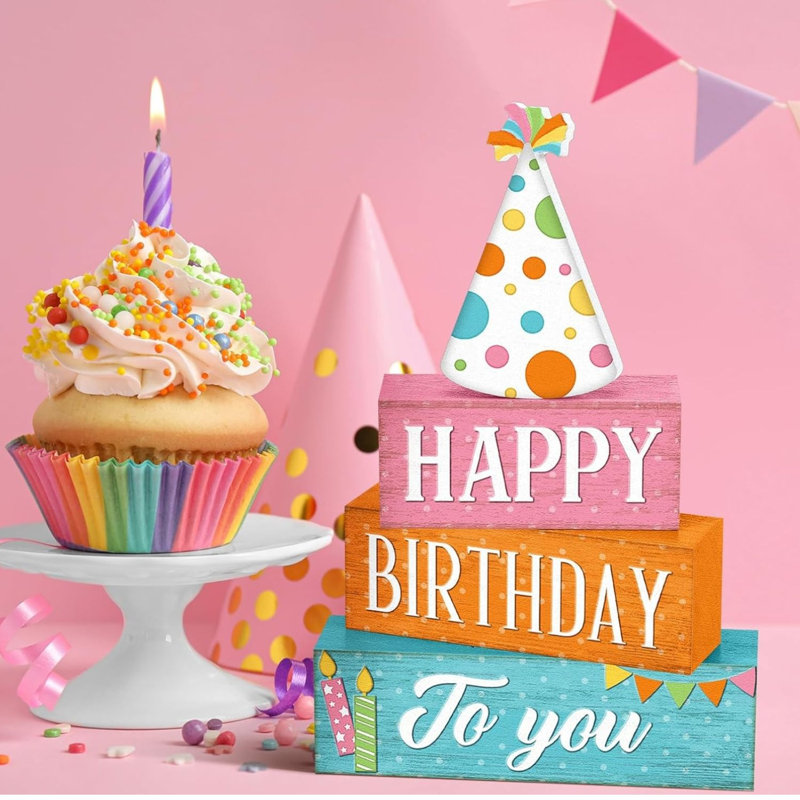 Happy Birthday Tabletop Decor Set 4 Piece