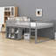 Lit mezzanine au design discret, orné d'un ours et doté d'un meuble de rangement sous le lit-1246118034-1246118047